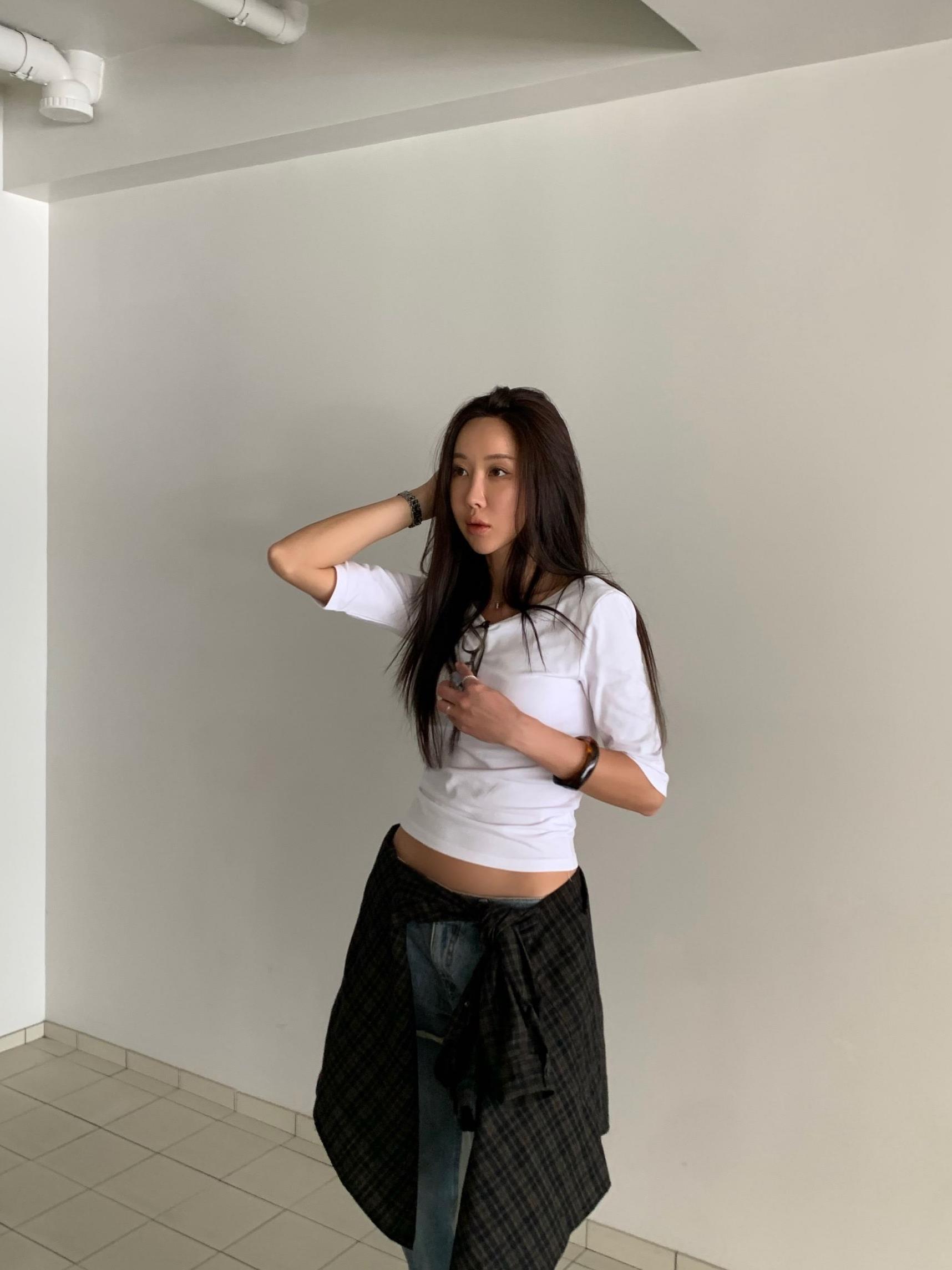 大U美背五分袖上衣